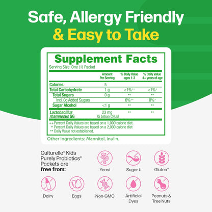 Culturelle Kids Daily Probiotic Packets for Kids, (Ages 3+) - 50 Count – From the 1 Pediatrician-Recommended Brand – Flavorless Daily Probiotics - Maple Wellness Supplements