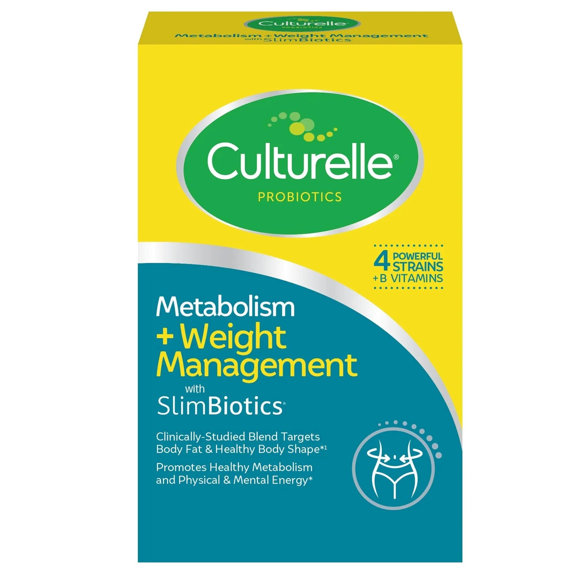 Culturelle Metabolism + Weight Management with SlimBiotics® Probiotic Capsules – 30 Count – Helps Safely Manage Weight - Promotes Healthy Metabolism and Physical & Mental Energy - Maple Wellness Supplements