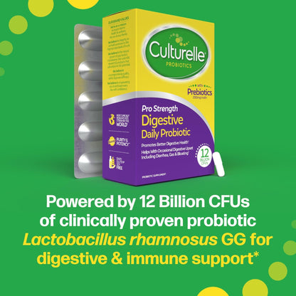 Culturelle Pro Strength Daily Probiotics For Digestive Health (2 Month Supply) with Prebiotics for Women & Men, Supports Occasional Diarrhea - Maple Wellness Supplements