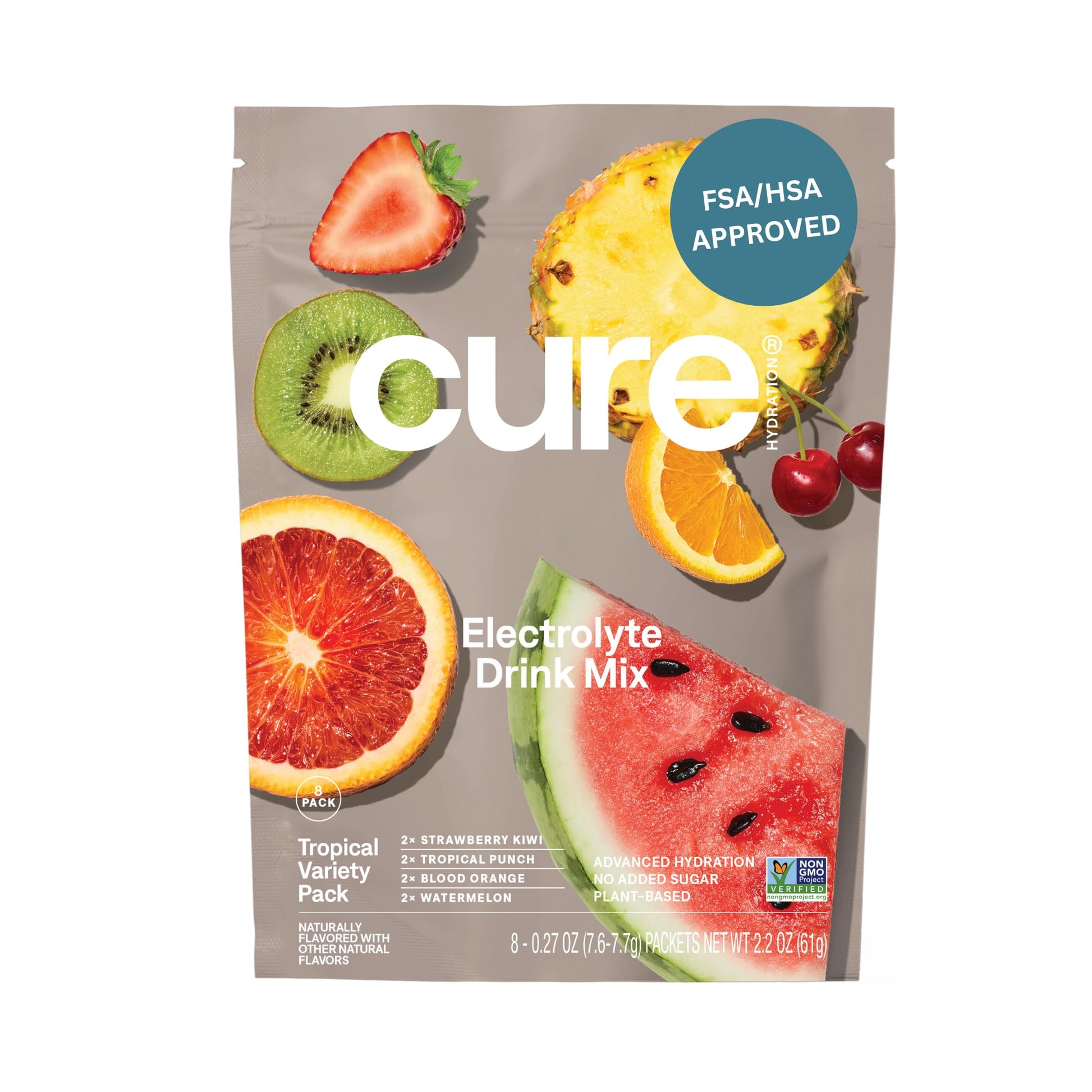 Cure Hydration | Plant-Based Electrolyte Drink Mix | No Added Sugar | FSA-HSA | Dehydration Relief Powder Made with Coconut Water | Non-GMO | Vegan - Maple Wellness Supplements