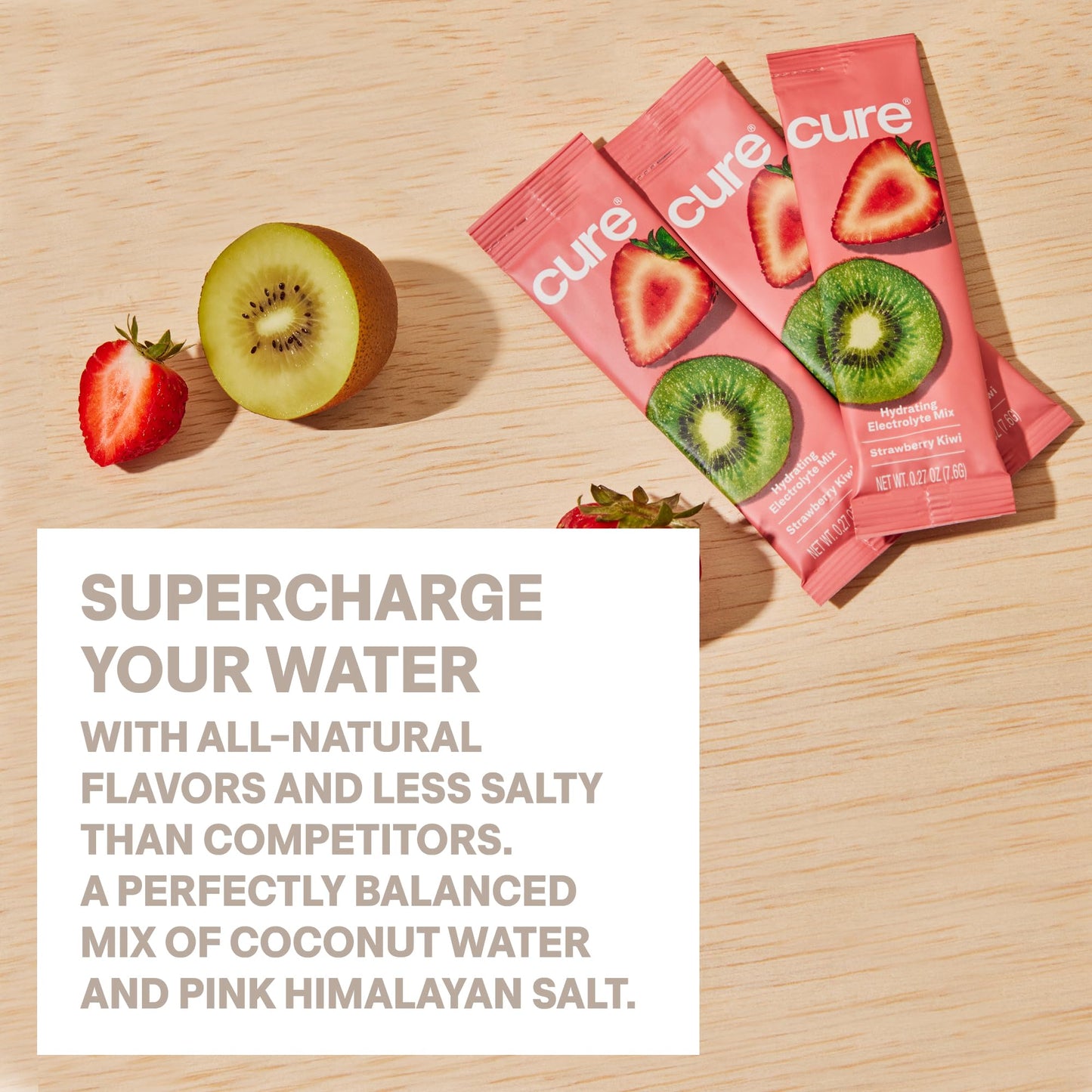 Cure Hydration | Plant-Based Electrolyte Drink Mix | No Added Sugar | FSA-HSA | Dehydration Relief Powder Made with Coconut Water | Non-GMO | Vegan | Pouch of 14 Packets - Blood Orange - Maple Wellness Supplements