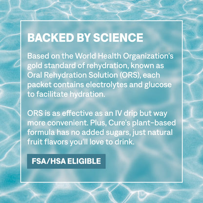 Cure Hydration | Plant-Based Electrolyte Drink Mix | No Added Sugar | FSA-HSA | Dehydration Relief Powder Made with Coconut Water | Non-GMO | Vegan | Pouch of 14 Packets - Tropical Punch - Maple Wellness Supplements