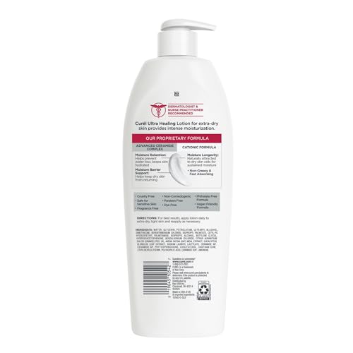 Curel Ultra Healing Intensive Fragrance-Free Lotion For Extra-Dry Skin, Dermatologist Recommended, Ideal for Sensitive Skin - Maple Wellness Supplements
