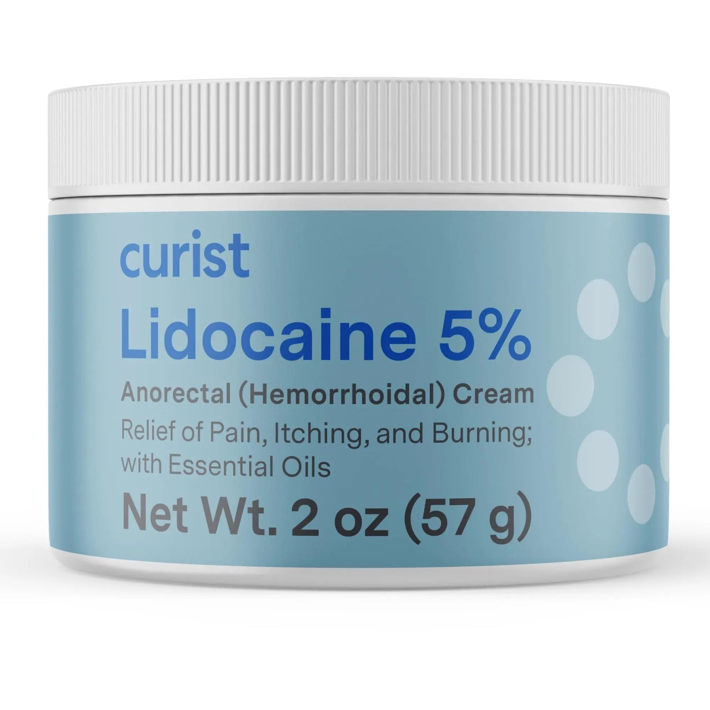 Curist 5% Lidocaine Cream Pain Relief - Numb Quickly & Effectively with 5% Lidocaine Numbing Cream for Anorectal Use - (1 Pack - 2 oz Jar) - Maple Wellness Supplements
