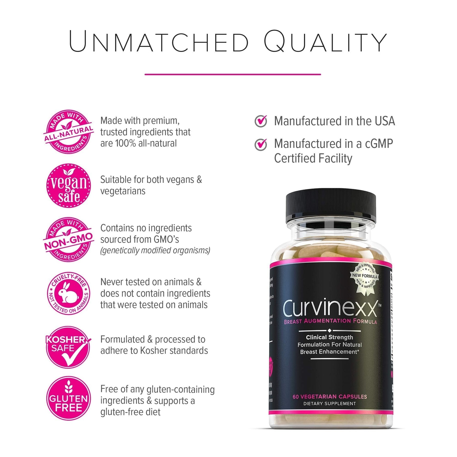 CURVINEXX (3 Bottles) - Natural Breast Toning and Firming Supplement. Lift, Firm and Enhance your Bust Naturally... - Maple Wellness Supplements