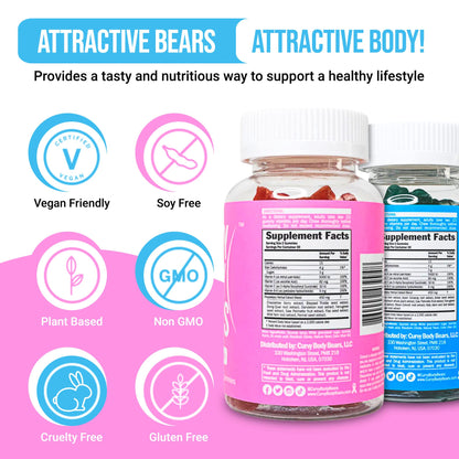 Curvy Body Bears Gummies Combo Pack - Chest and Bum Gummies - Workout Aid - Maple Wellness Supplements
