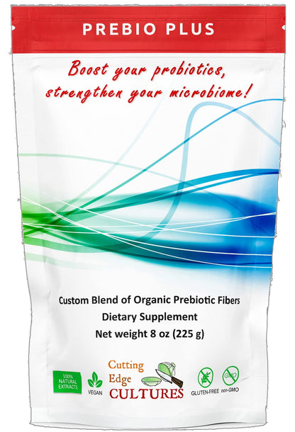 Cutting Edge Cultures Prebio Plus Prebiotic Fiber Powder Best Custom Blend of Organic Prebiotic Fibers Dietary Supplement 8 oz - Maple Wellness Supplements