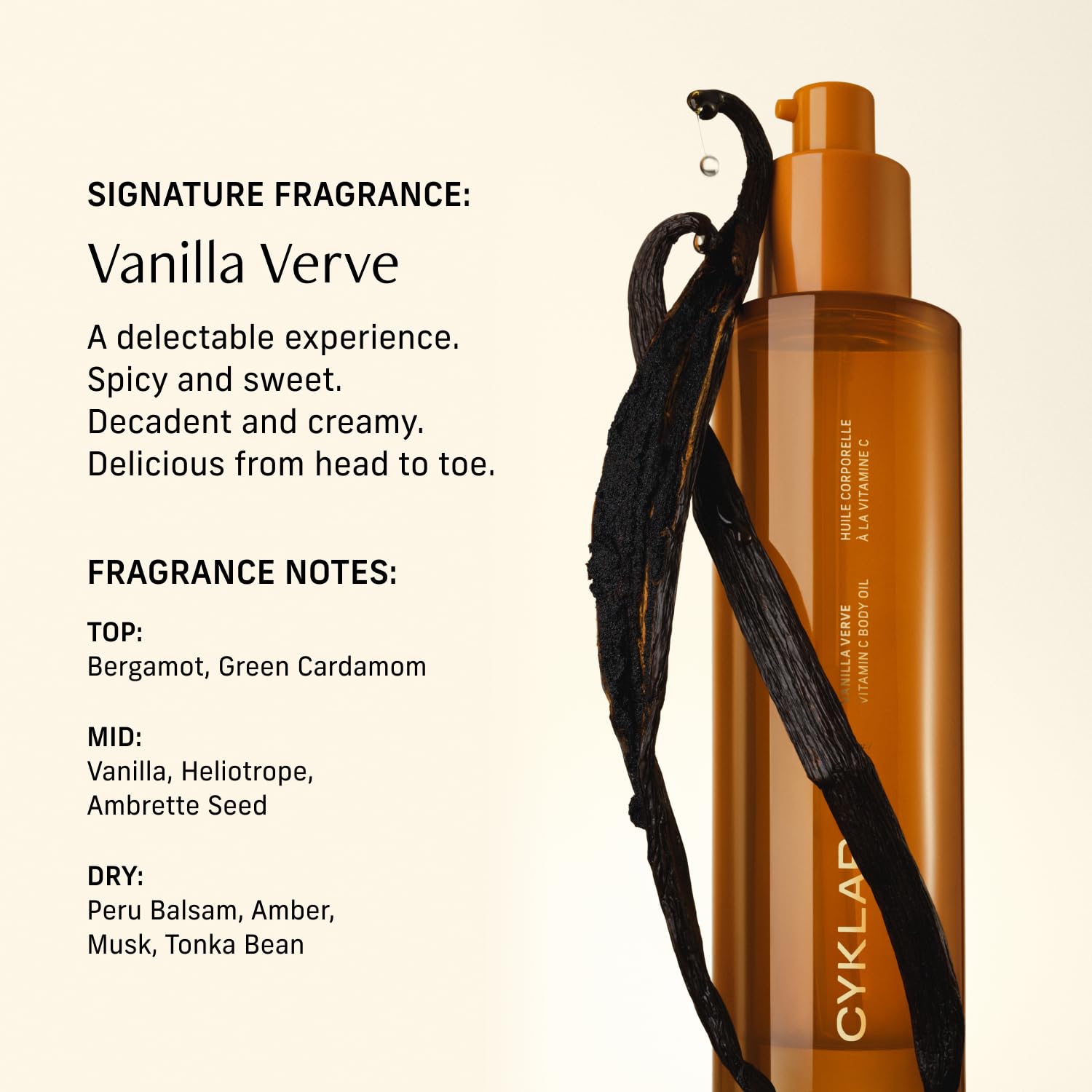 CYKLAR Vitamin C Body Oil for Women and Men. Moisturizing Vanilla Verve Scented Body Serum for Glowing Skin. Nourishing - Maple Wellness Supplements