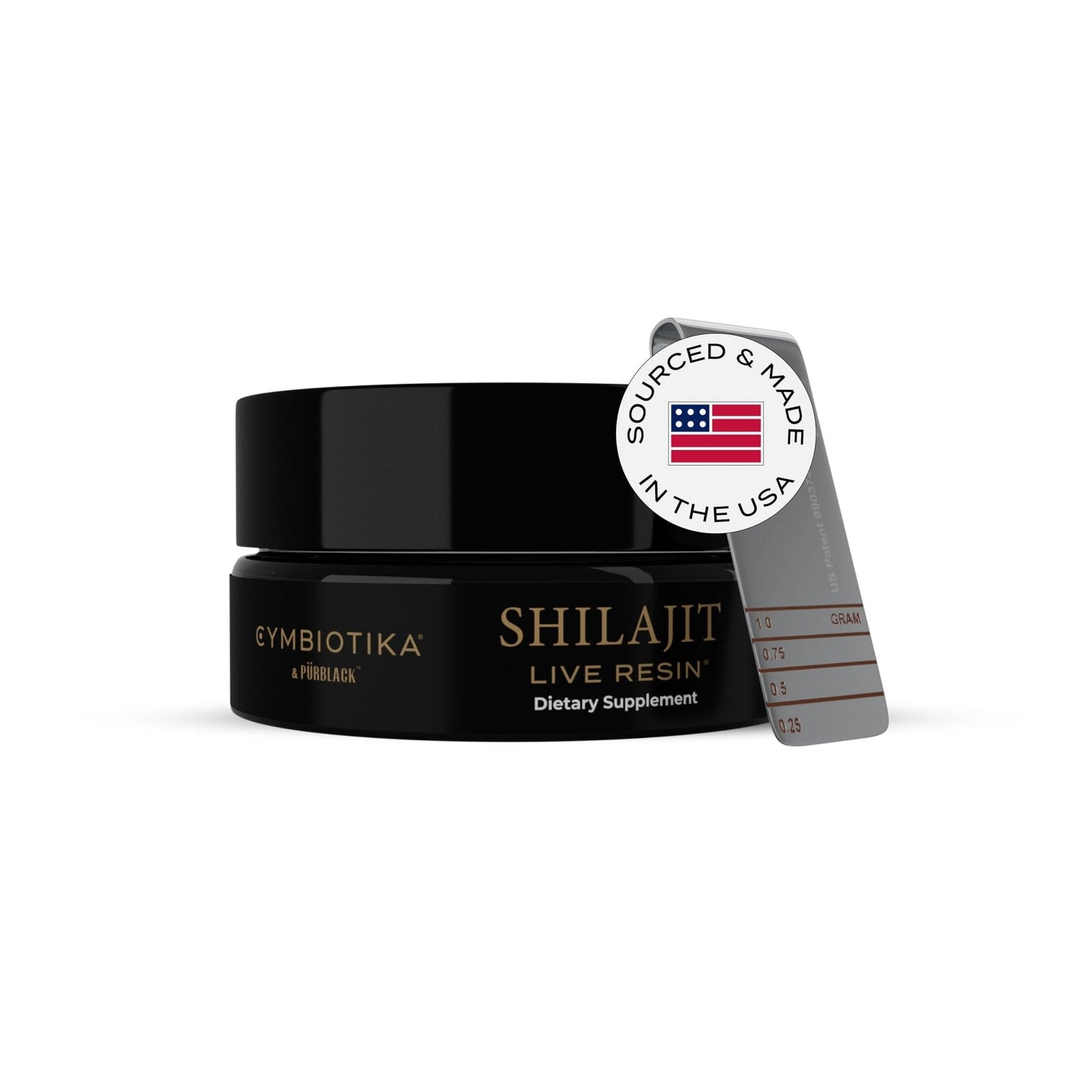 CYMBIOTIKA Pure Himalayan Shilajit Resin 500mg - 84+ Trace Minerals, High Potency with Elemental Gold & Fulvic Acid - for Energy, Focus, Immune & Digestive Support - Authentic Shilajit Resin - Maple Wellness Supplements