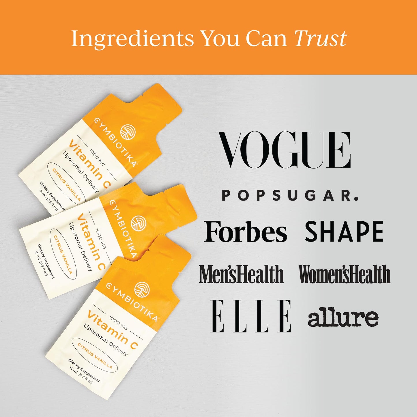 CYMBIOTIKA Vitamin C Individual Packets, Liposomal Delivery, Supplement for Immune Support, Collagen Boost, & Healthy Aging - Maple Wellness Supplements