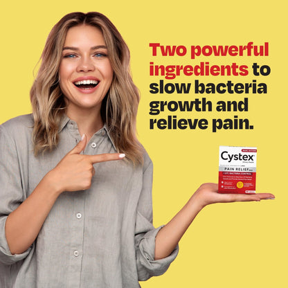 Cystex Dual-Action UTI Pain Relief & Prevention Tablets - 2-in-1 Formula Relieves Burning, Urgency, & Discomfort While Slowing Bacterial Growth - Non-Staining, Fast-Acting - 48-Count - Maple Wellness Supplements