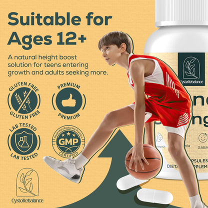 CystoRebalance 25-in 1 Bone Strength Supplement - for Natural Growth, Digestion and Stress - High Absorption - Calcium, Magnesium, Zinc, Ashwaganda and Multivitamins for Age 12+ | 60 Caps - Maple Wellness Supplements