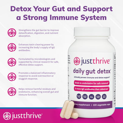 Daily Gut Detox - Ultra-Concentrated Detox & Immune Support Supplement with IgG Antibodies - Promotes Gut Health, Detoxification & Balanced Immune Response - Maple Wellness Supplements