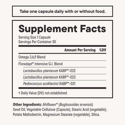 Daily Nouri Digestive Support Probiotics for Women & Men | Bloating & Gas Relief | 3 Clinically Studied Strains + Omega | 30-Day Supply - Maple Wellness Supplements