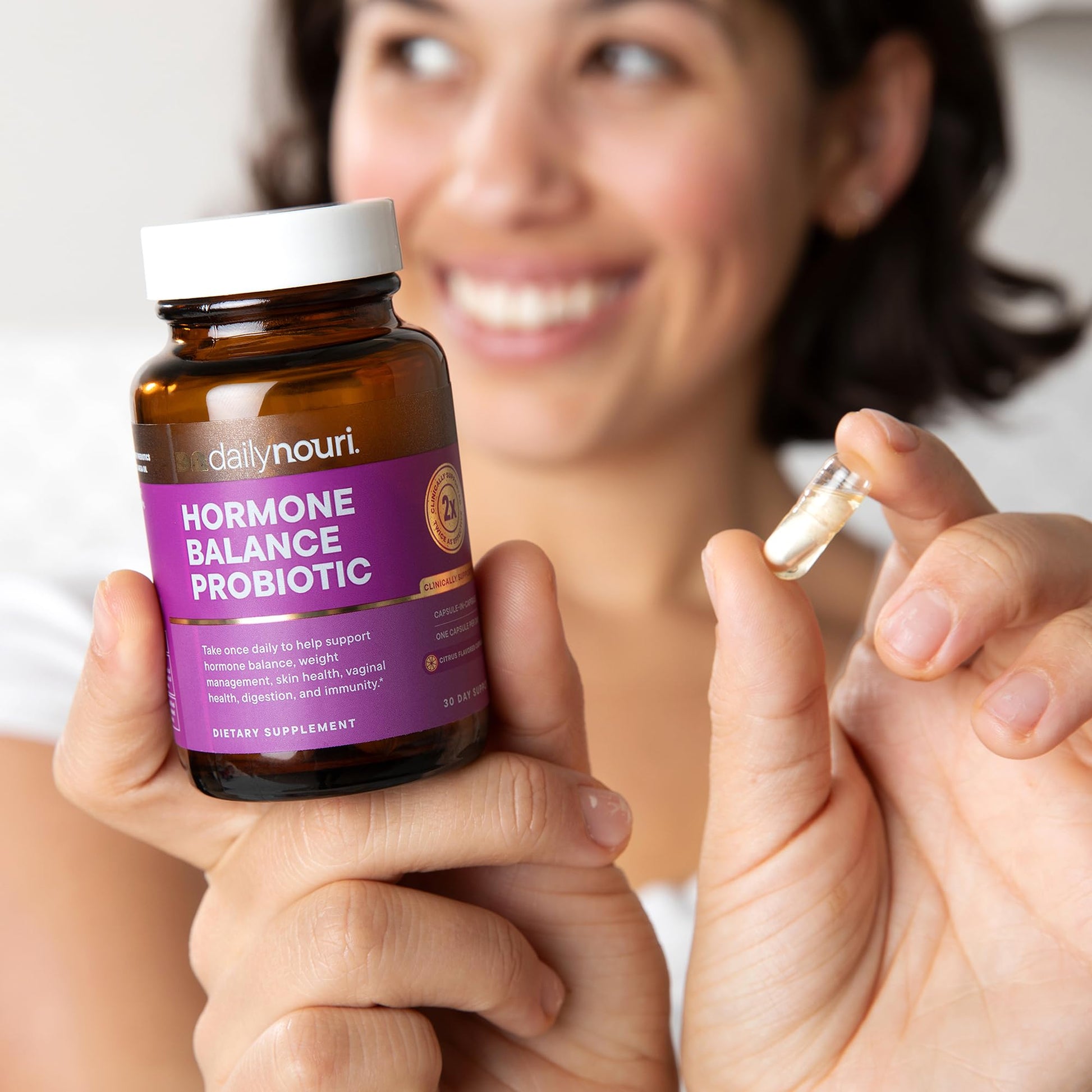 Daily Nouri Hormone Balance Probiotics for Women | Hormone Balance for Women | PMS, Hormonal Acne, & Bloating Support - Maple Wellness Supplements