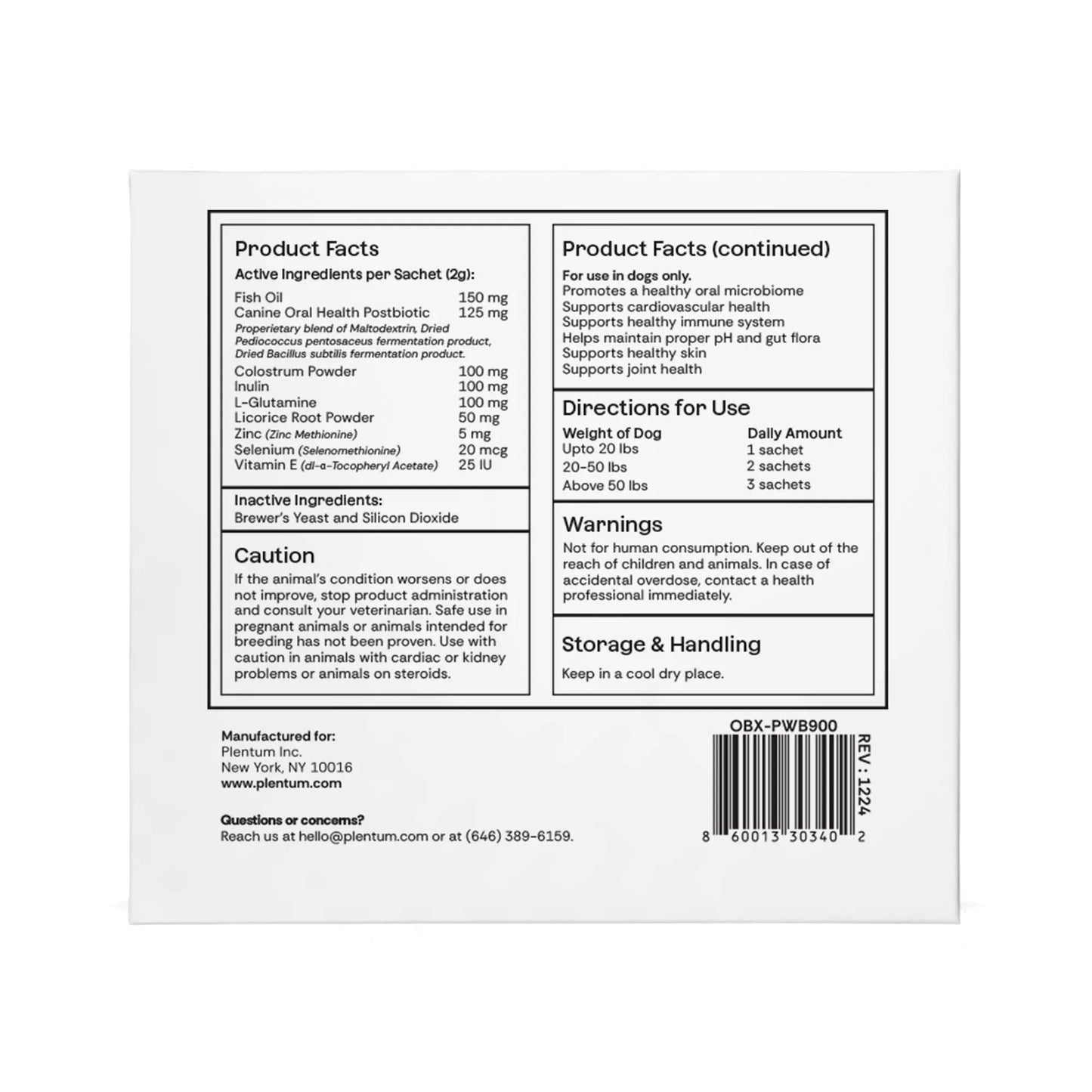 Daily Prebiotic + Postbiotic Dog Supplement Powder | 12-in-1 Support for Gut, Joints, Allergy, Immunity, Calming & Oral Health | Human-Grade Ingredients, No Artificial Flavors-No Fillers - 30 Sachets - Maple Wellness Supplements