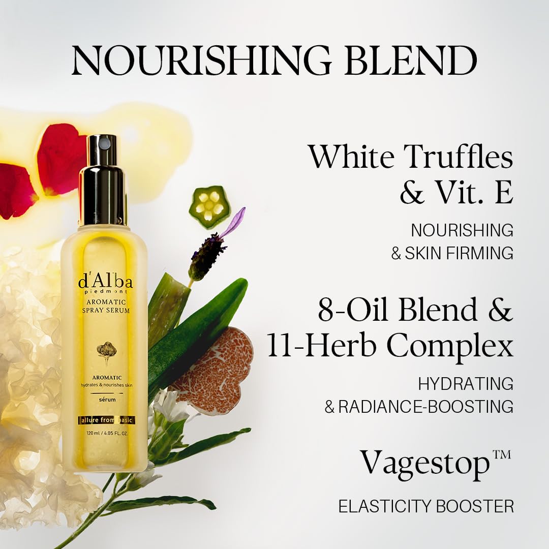 d'alba Piedmont Italian White Truffle First Aromatic Spray Serum, Fragrant VEGAN Glowy Antioxidant Face Mist - Maple Wellness Supplements