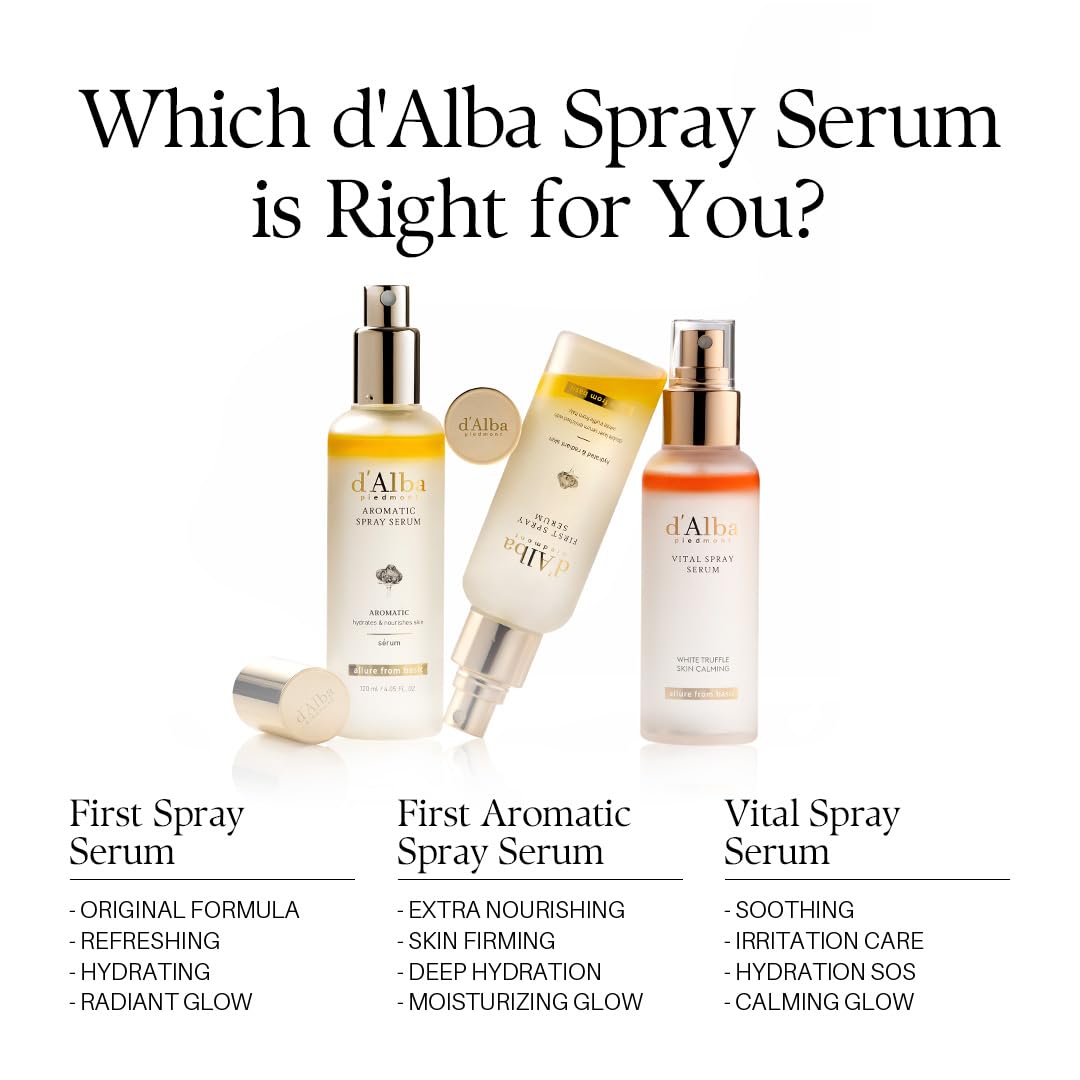 d'alba Piedmont Italian White Truffle First Aromatic Spray Serum, Fragrant VEGAN Glowy Antioxidant Face Mist - Maple Wellness Supplements