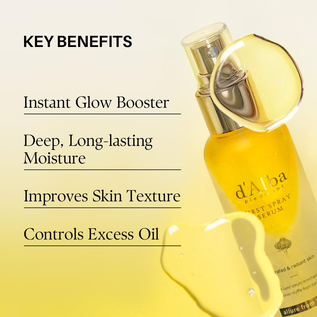 d'alba Piedmont Italian White Truffle First Spray Serum, Vegan Skin Care, Light-weight Face - Maple Wellness Supplements