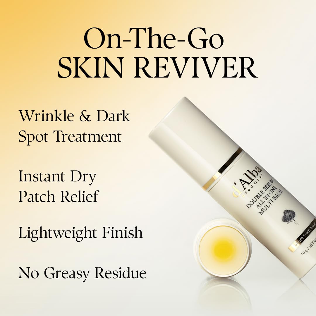 d'alba Piedmont White Truffle Double Serum All-in-one Multi Balm, Stick Balm, Vegan Skincare with Vitamin C and Vegan Collagen - Maple Wellness Supplements