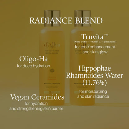 d'alba Piedmont White Truffle Vita Toning Serum Toner, Glass Skin with Double Vitamin Skincare, Face Moisturizer, (6.09 fl. oz) - Maple Wellness Supplements