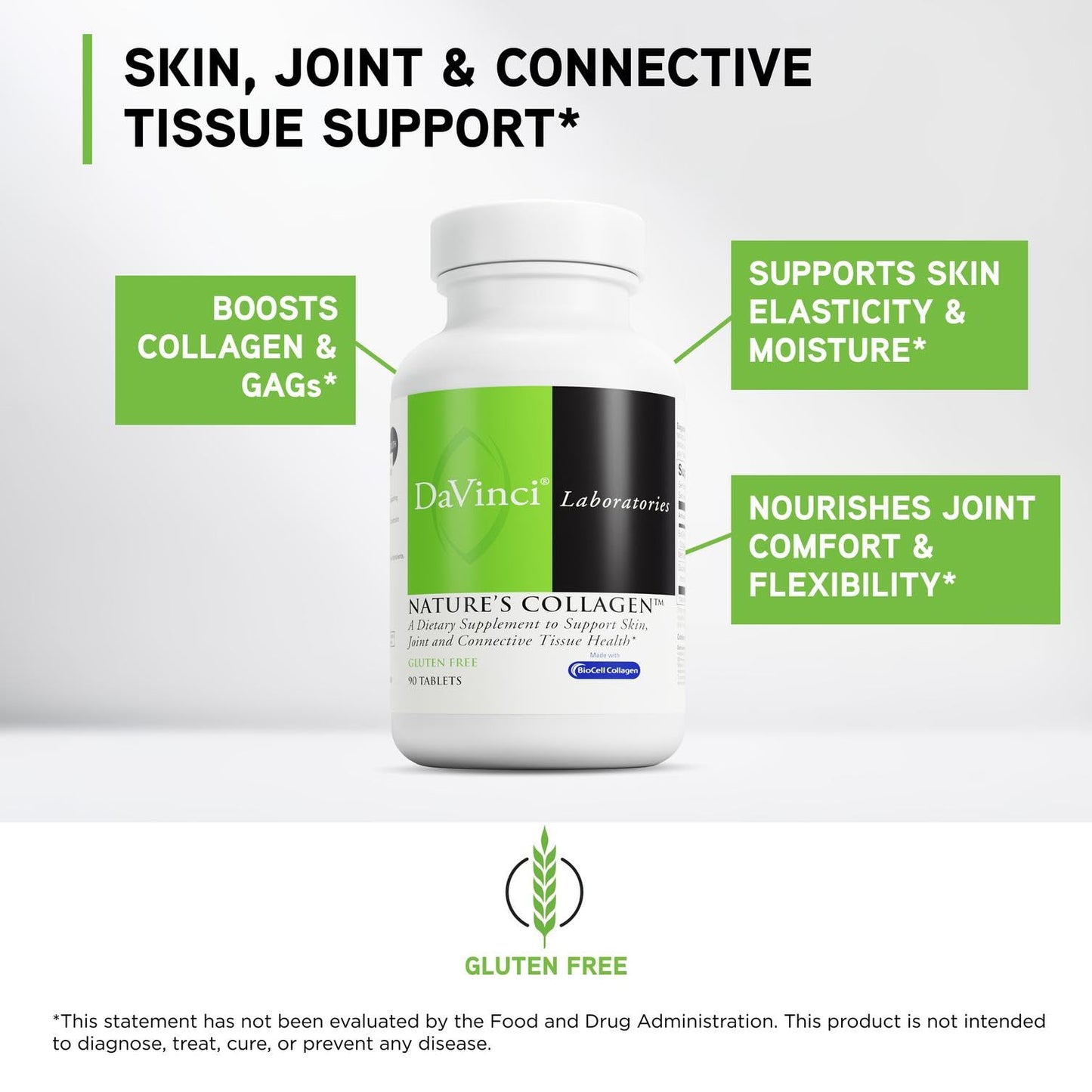 DAVINCI Labs Natures Collagen - BioCell Collagen Supplement with MSM & Glucosamine - Helps to Support Joint Health, Skin Health & Connective Tissues - Maple Wellness Supplements