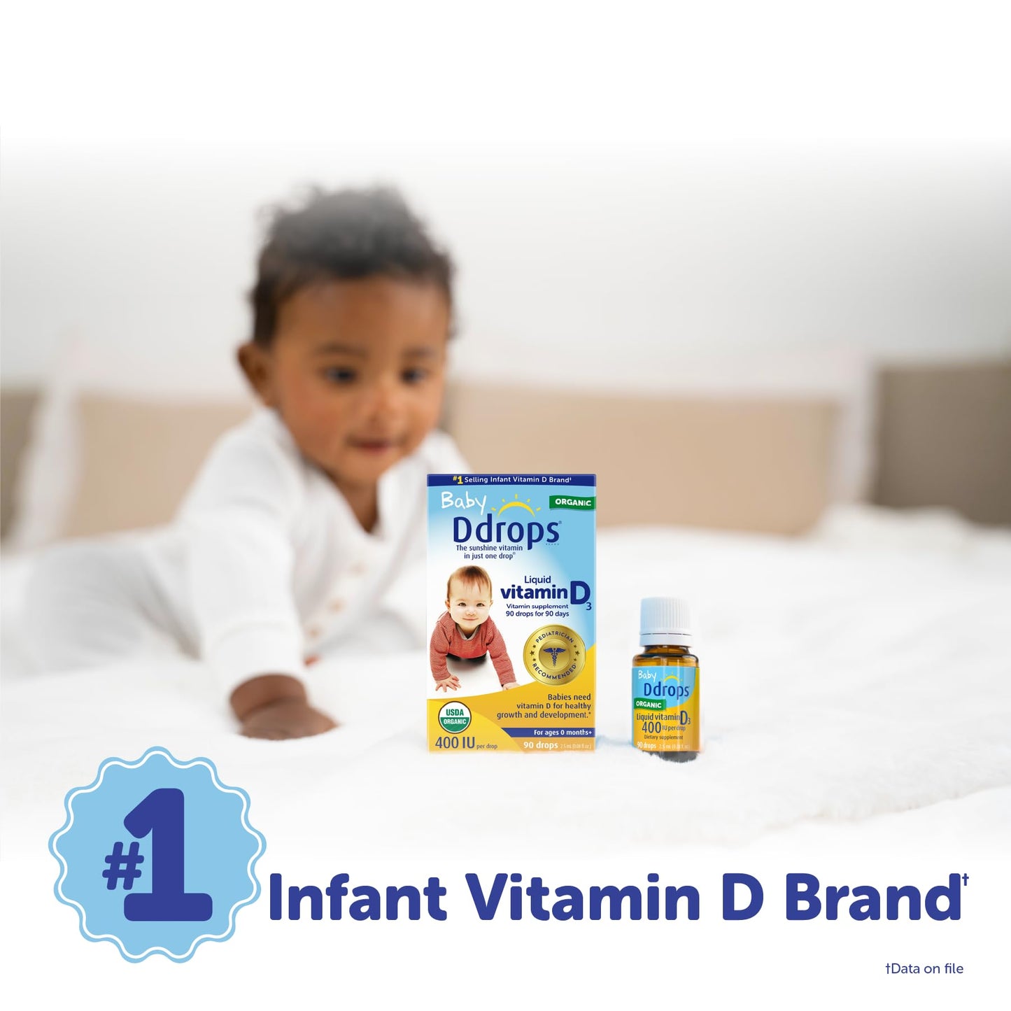 Ddrops Baby 400 IU, Vitamin D, 90 Drops 2.5mL (0.08 Fl. Oz (Pack of 1)) - Maple Wellness Supplements
