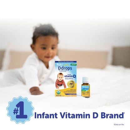 Ddrops Baby 400 IU, Vitamin D, 90 Drops 2.5mL (0.08 Fl. Oz (Pack of 1)) - Maple Wellness Supplements
