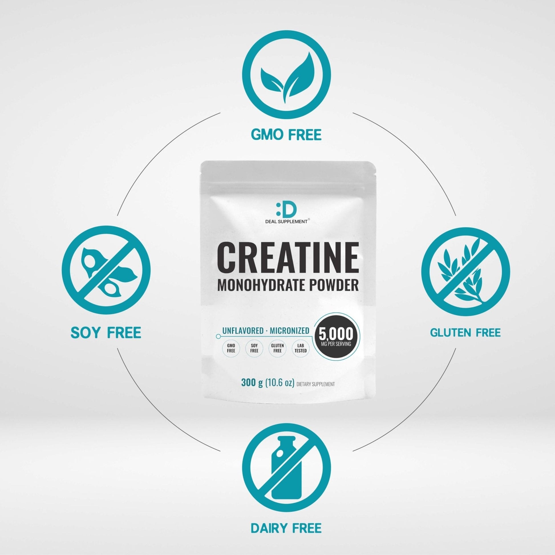 DEAL SUPPLEMENT Instant Creatine Monohydrate Powder, 5g Per Serving – 60 Servings | Micronized, Unflavored, Fast Absorbing Formula - Maple Wellness Supplements