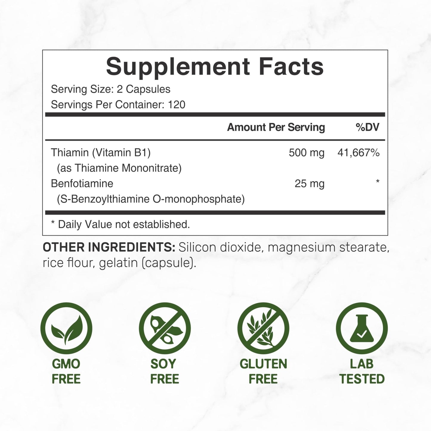 DEAL SUPPLEMENT Vitamin B1 500mg with Benfotiamine, 240 Capsules – 2 in 1 Enhanced Formula – Fat & Water Soluble Thiamine B1 Supplement - Maple Wellness Supplements