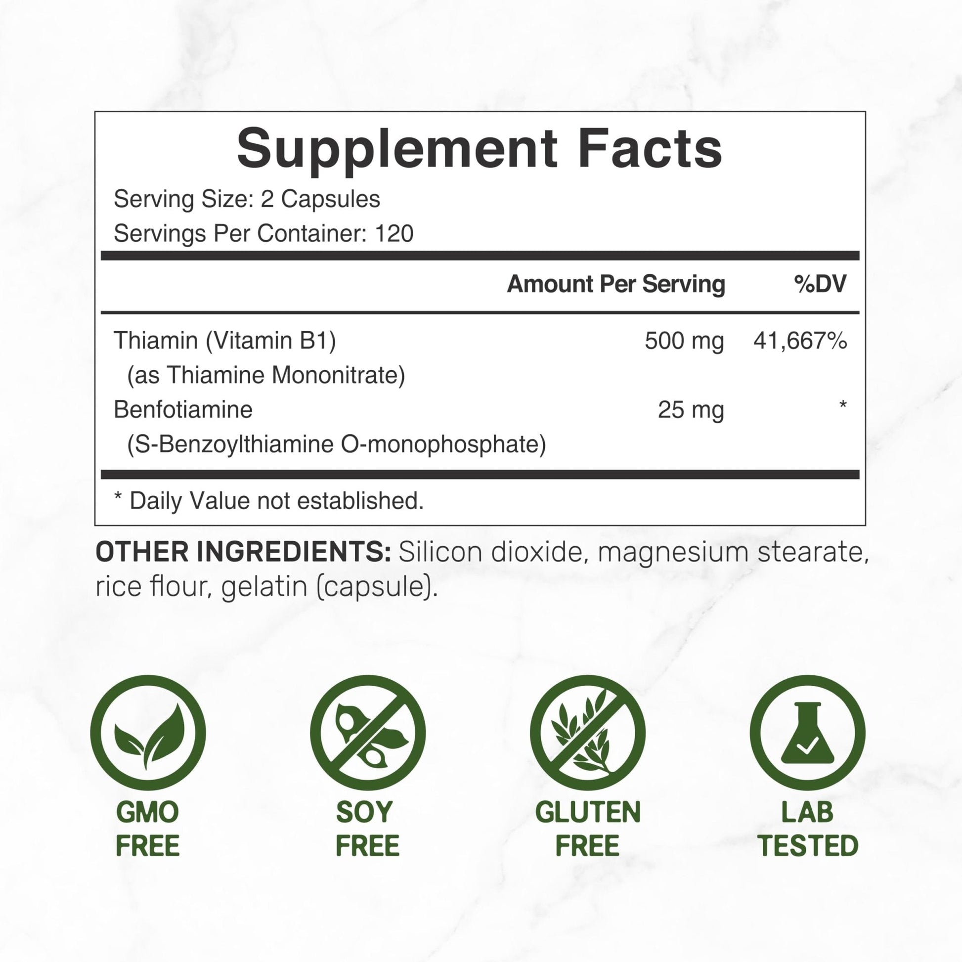 DEAL SUPPLEMENT Vitamin B1 500mg with Benfotiamine, 240 Capsules – 2 in 1 Enhanced Formula – Fat & Water Soluble Thiamine B1 Supplement - Maple Wellness Supplements