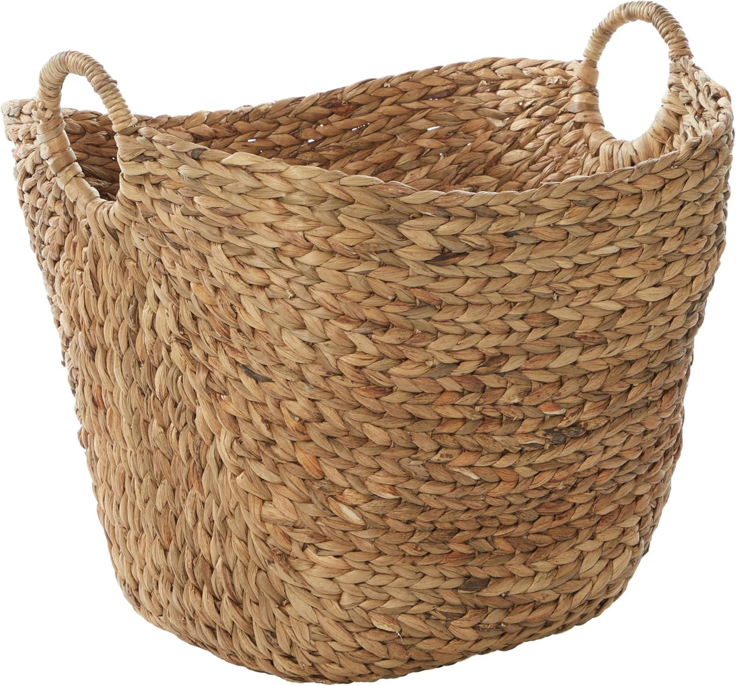 Deco 79 Seagrass Handmade Decorative and Functional Storage Basket Large Woven - Maple Wellness Supplements