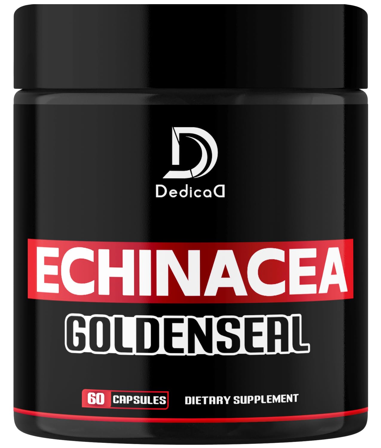 DEDICAD 1000mg Echinacea Goldenseal Capsules - Support Immune System, Well-Being & Overal Health - 60 Veggie Capsules - Non-GMO, Gluten-Free - Maple Wellness Supplements