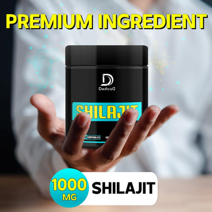 DEDICAD 1000Mg Shilajit Capsules - 180 Counts - Shilajit Supplement for Body Balance, Heart, Brain & Immune Health Support - Contains Natural Fulvic, Humic Acid & 85 Others - Maple Wellness Supplements