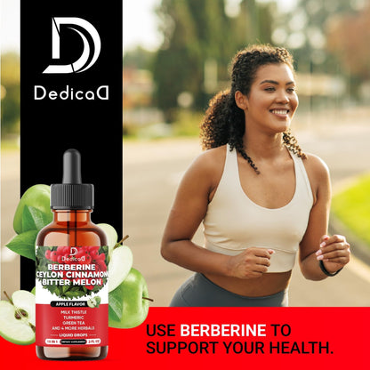 DEDICAD 10in1 Berberine HCl Drops - Liposomal Berberine Liquid - Activator Berberine with Ceylon Cinnamon, Bitter Melon, and 7 More - 60ml - Maple Wellness Supplements