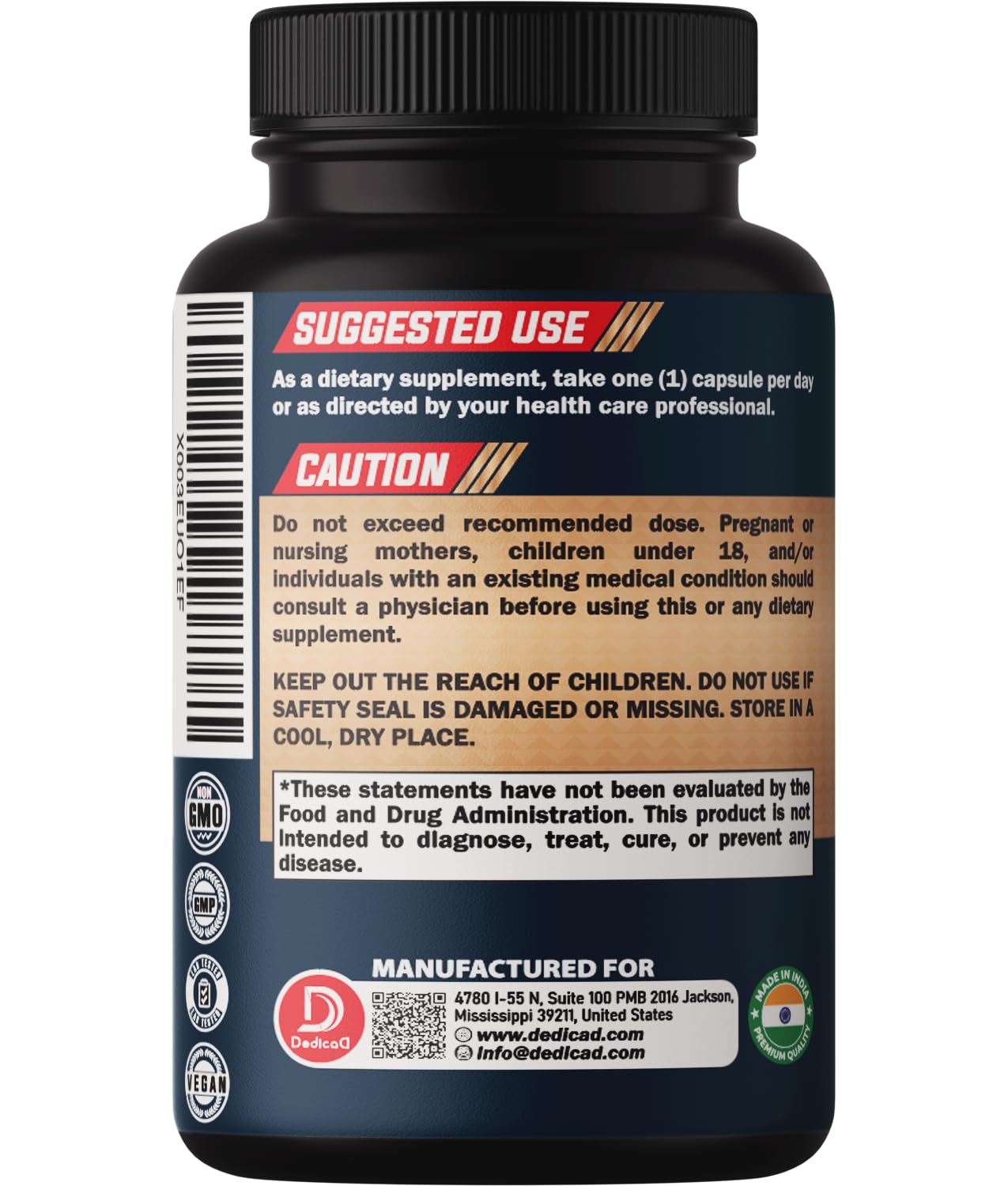DEDICAD 10in1 Noni Capsules - 4 Month Supply with Elderberry, Boswellia, Turmeric, Ginger & More - Support Muscle, Joint, Digestive & Immune - 2 Packs of 60 Vegan Capsules, Non-GMO & Gluten-Free - Maple Wellness Supplements