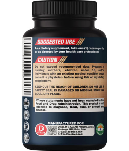 DEDICAD 10in1 Noni Capsules - 4 Month Supply with Elderberry, Boswellia, Turmeric, Ginger & More - Support Muscle, Joint, Digestive & Immune - 2 Packs of 60 Vegan Capsules, Non-GMO & Gluten-Free - Maple Wellness Supplements