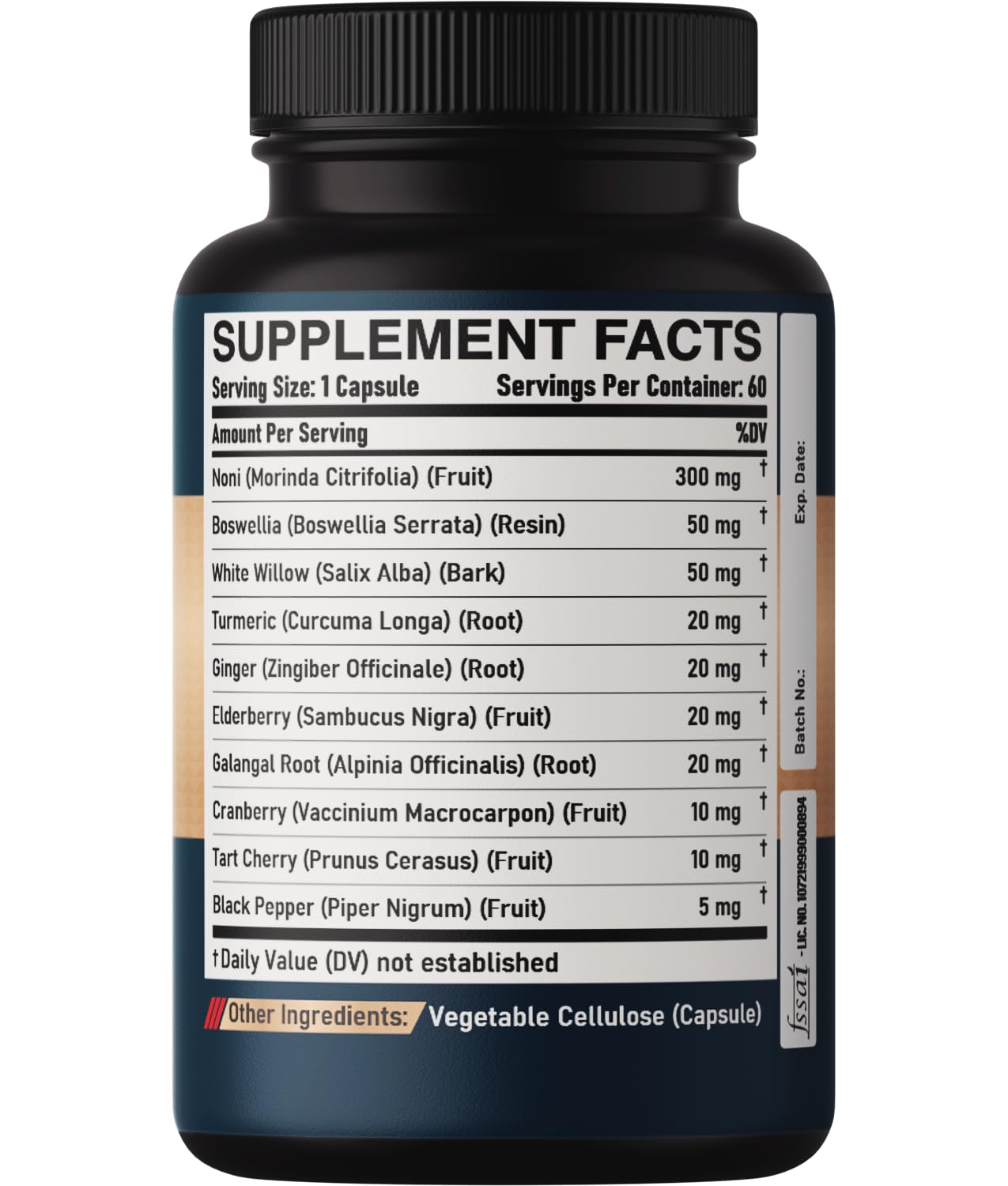 DEDICAD 10in1 Noni Capsules - 4 Month Supply with Elderberry, Boswellia, Turmeric, Ginger & More - Support Muscle, Joint, Digestive & Immune - 2 Packs of 60 Vegan Capsules, Non-GMO & Gluten-Free - Maple Wellness Supplements