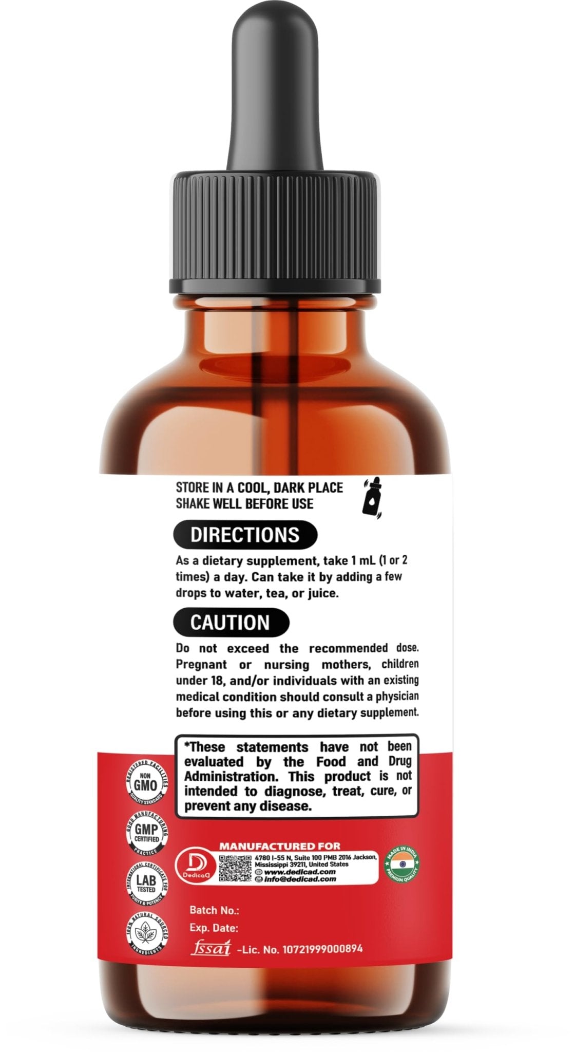 DEDICAD 11in1 Black Walnut Wormwood Cloves Liquid Drops with Cloves Buds, Senna Leaf, Psyllium Husk, Fennel Seed, Papaya Leaf and More - 2 oz Fl - 60 Days - Strawberry Flavor - Maple Wellness Supplements