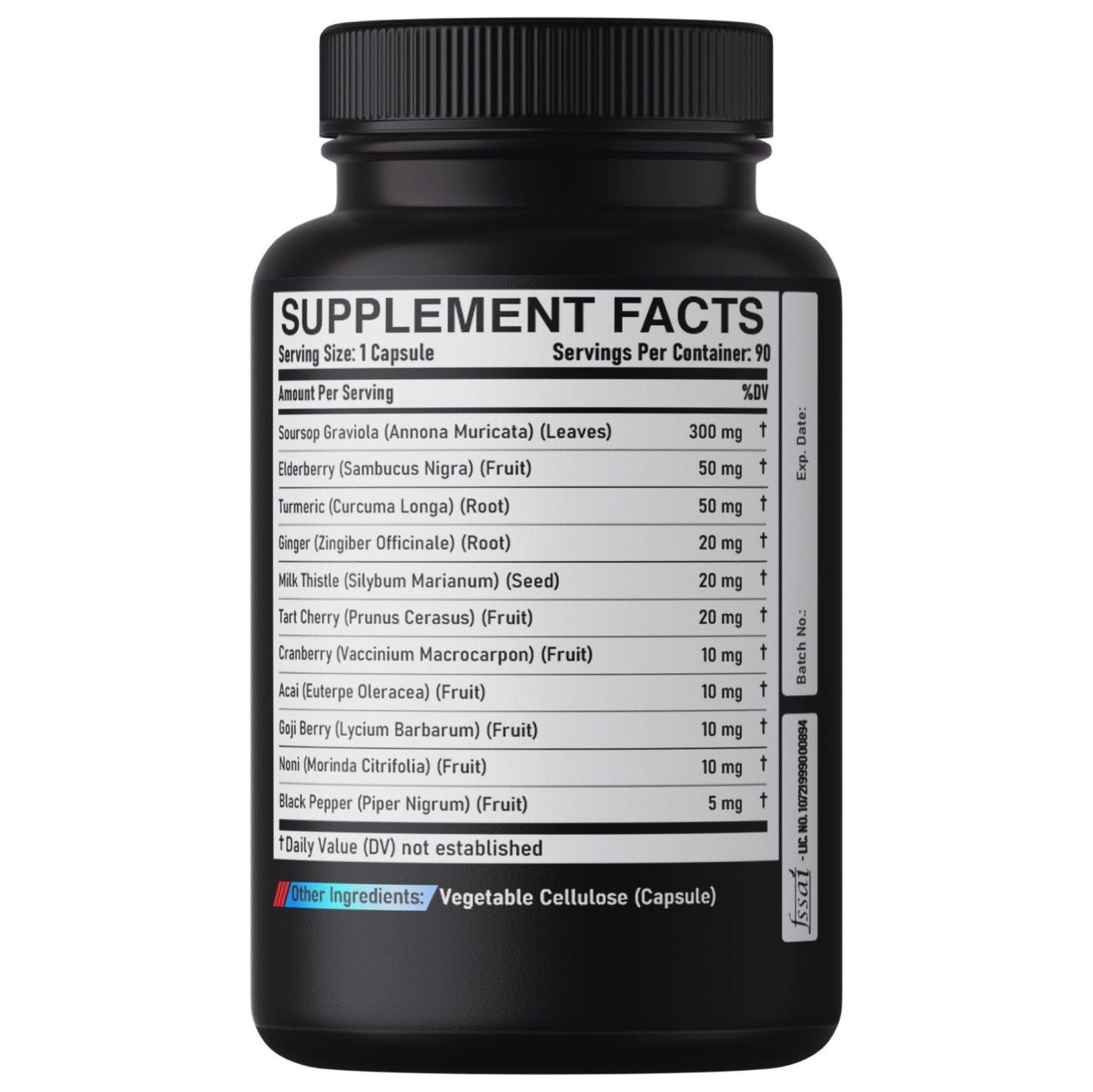 DEDICAD 11in1 Graviola Soursop Capsules for 5 Months Supply with Soursop Fruit, Elderberry, Turmeric, Ginger, Milk Thistle, Cranberry & More - Mood - 150 Vegan Capsules - Maple Wellness Supplements