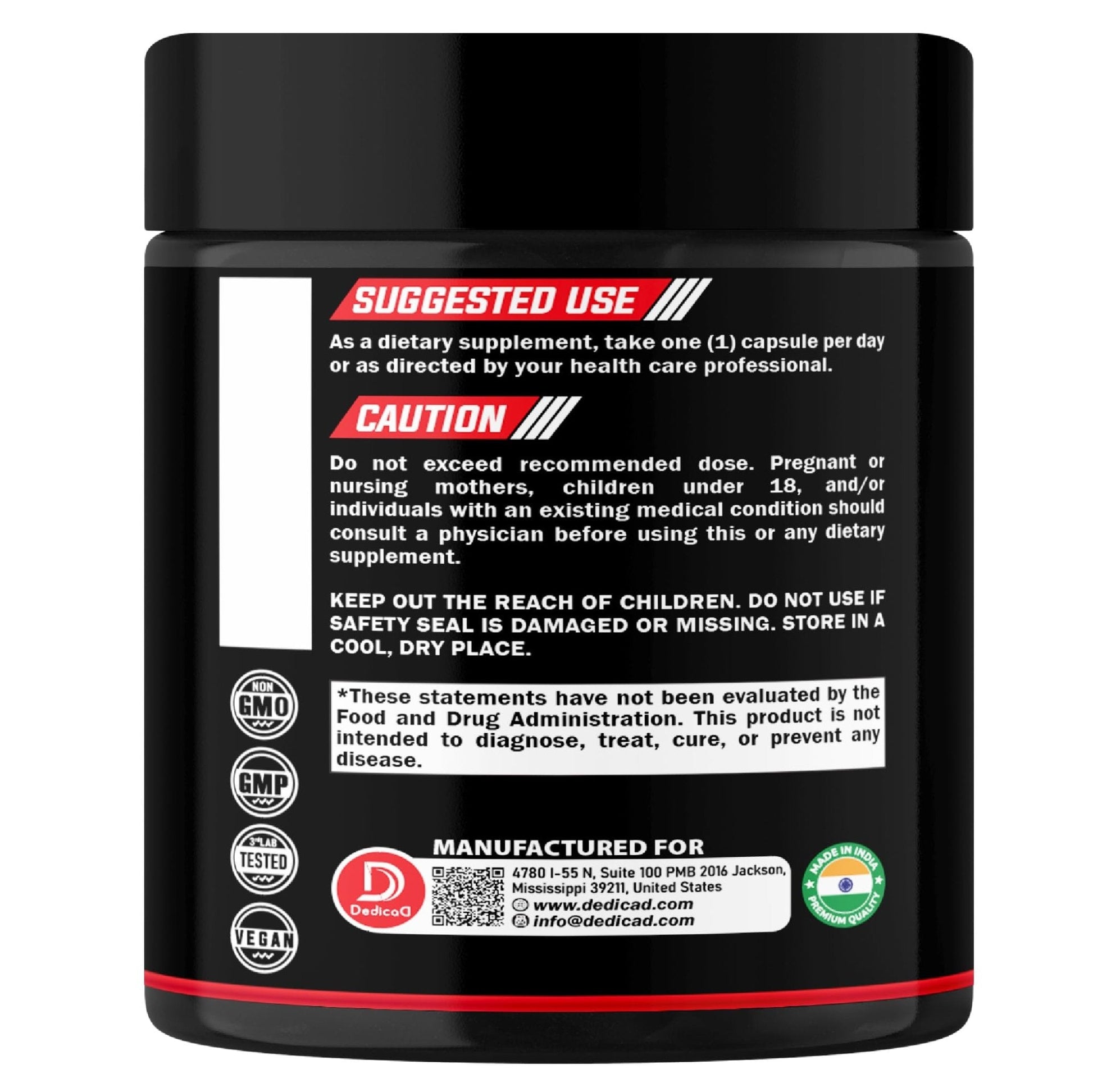 DEDICAD 11in1 NAD Supplement with Nicotinamide Riboside, Quercetin, Resveratrol and 8 More - 2 Month Supply - Maple Wellness Supplements