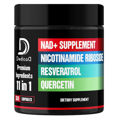 DEDICAD 11in1 NAD Supplement with Nicotinamide Riboside, Quercetin, Resveratrol and 8 More - 2 Month Supply - Maple Wellness Supplements