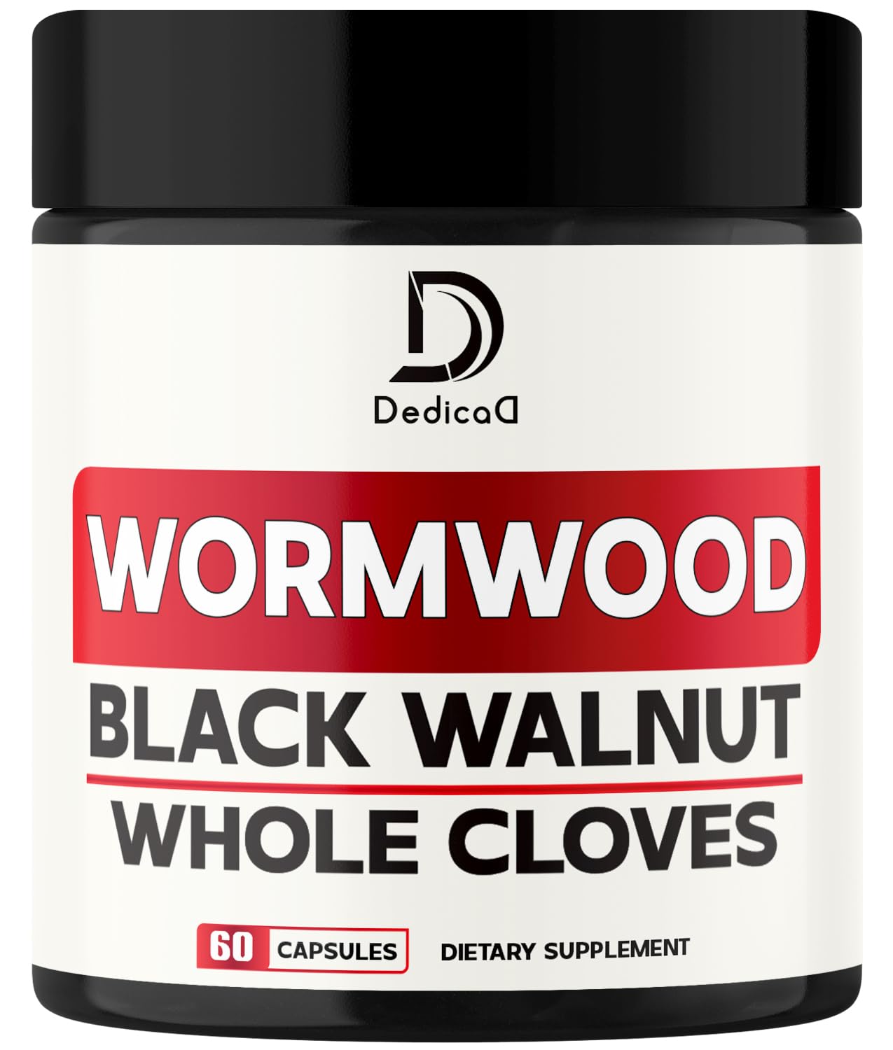 DEDICAD 12in1 Wormwood Capsules Black Walnut Cloves, Ginger, Turmeric Curcumin & Black Pepper - Immune System - 60 Capsules - Maple Wellness Supplements