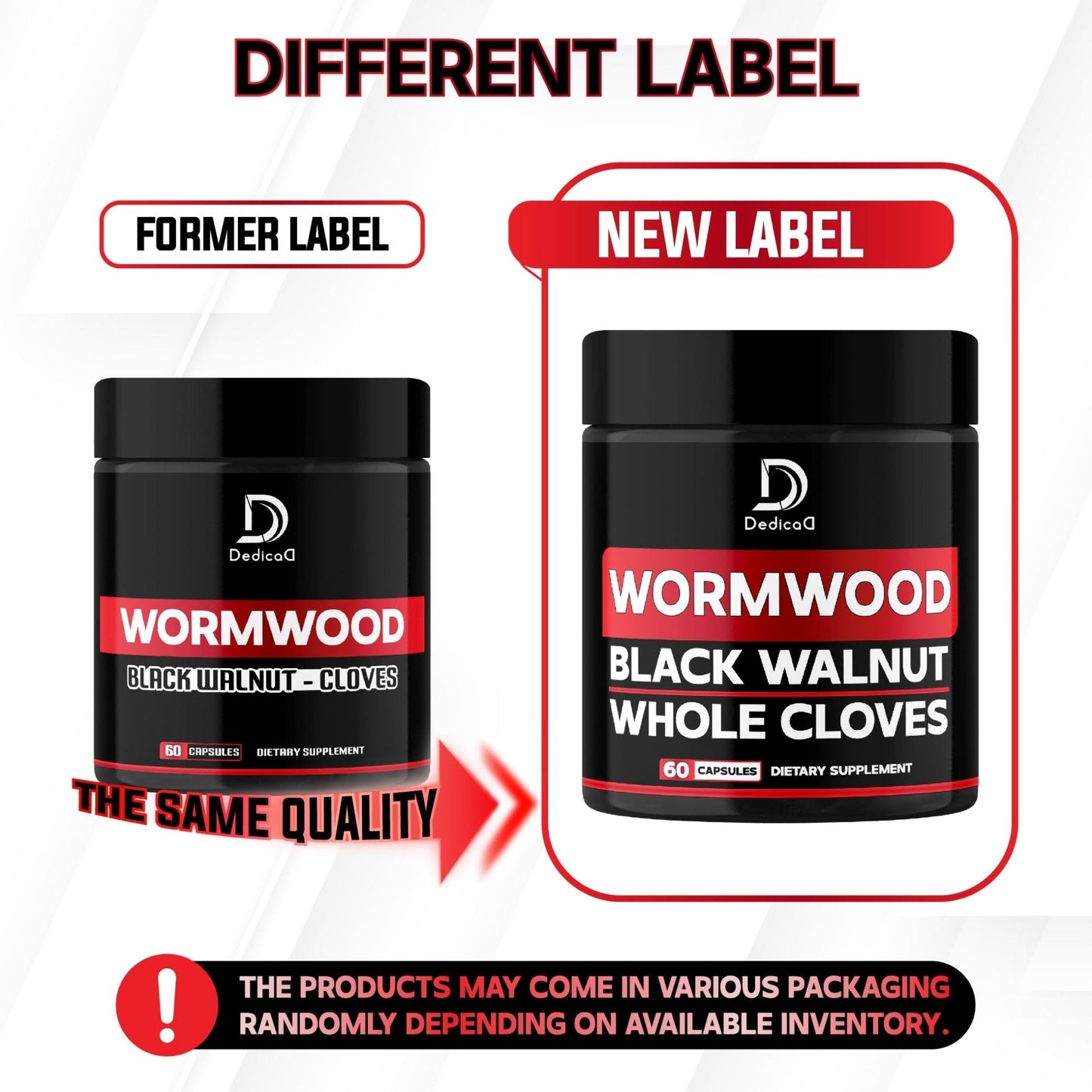 DEDICAD 1500mg Wormwood Capsules with Black Walnut & Cloves - Artemisia Annua Supplement for Immunity - 60 Vegan Capsules - Maple Wellness Supplements