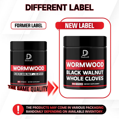 DEDICAD 1500mg Wormwood Capsules with Black Walnut & Cloves - Artemisia Annua Supplement for Immunity - 60 Vegan Capsules - Maple Wellness Supplements