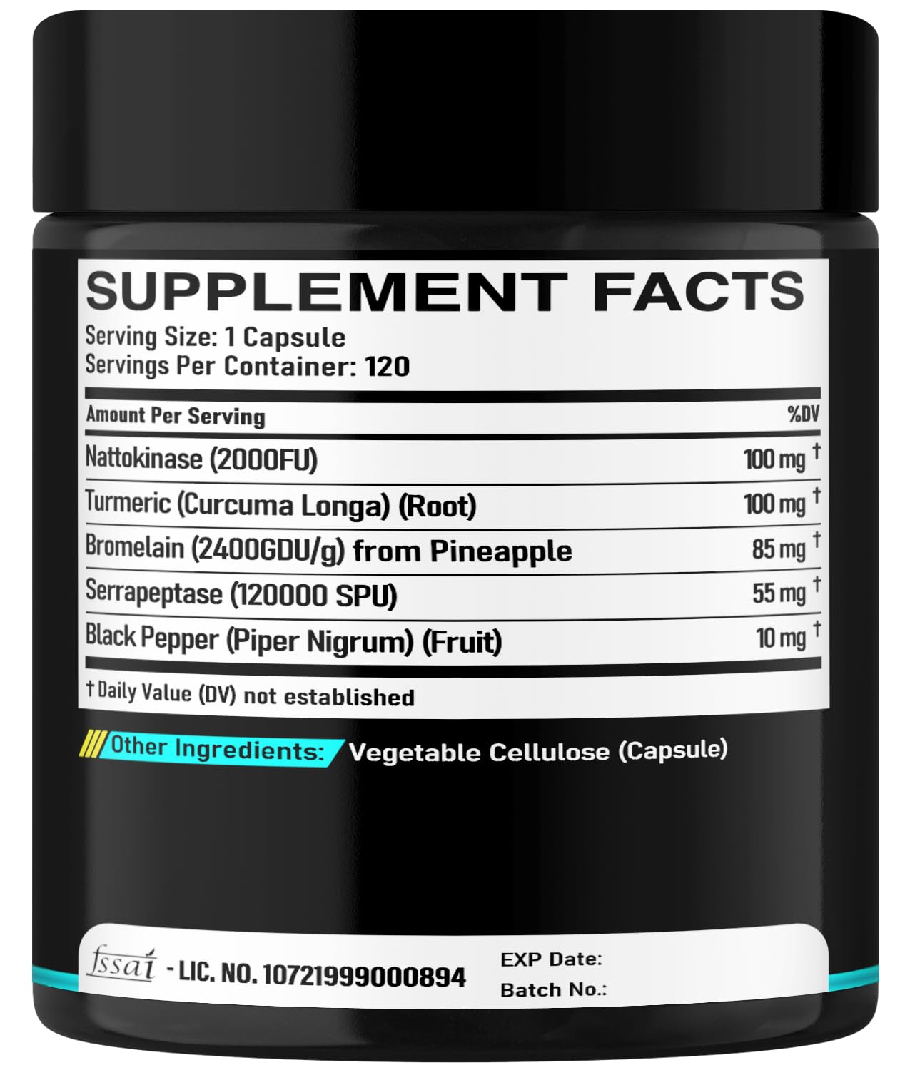 DEDICAD 4-in-1 Nattokinase 2000 Fu, Turmeric, Bromelain, Serrapeptase - Spike Protein Detox - Body Balance, Circulation Health & Immune System - 120 Capsules 4-Month Supply - Maple Wellness Supplements