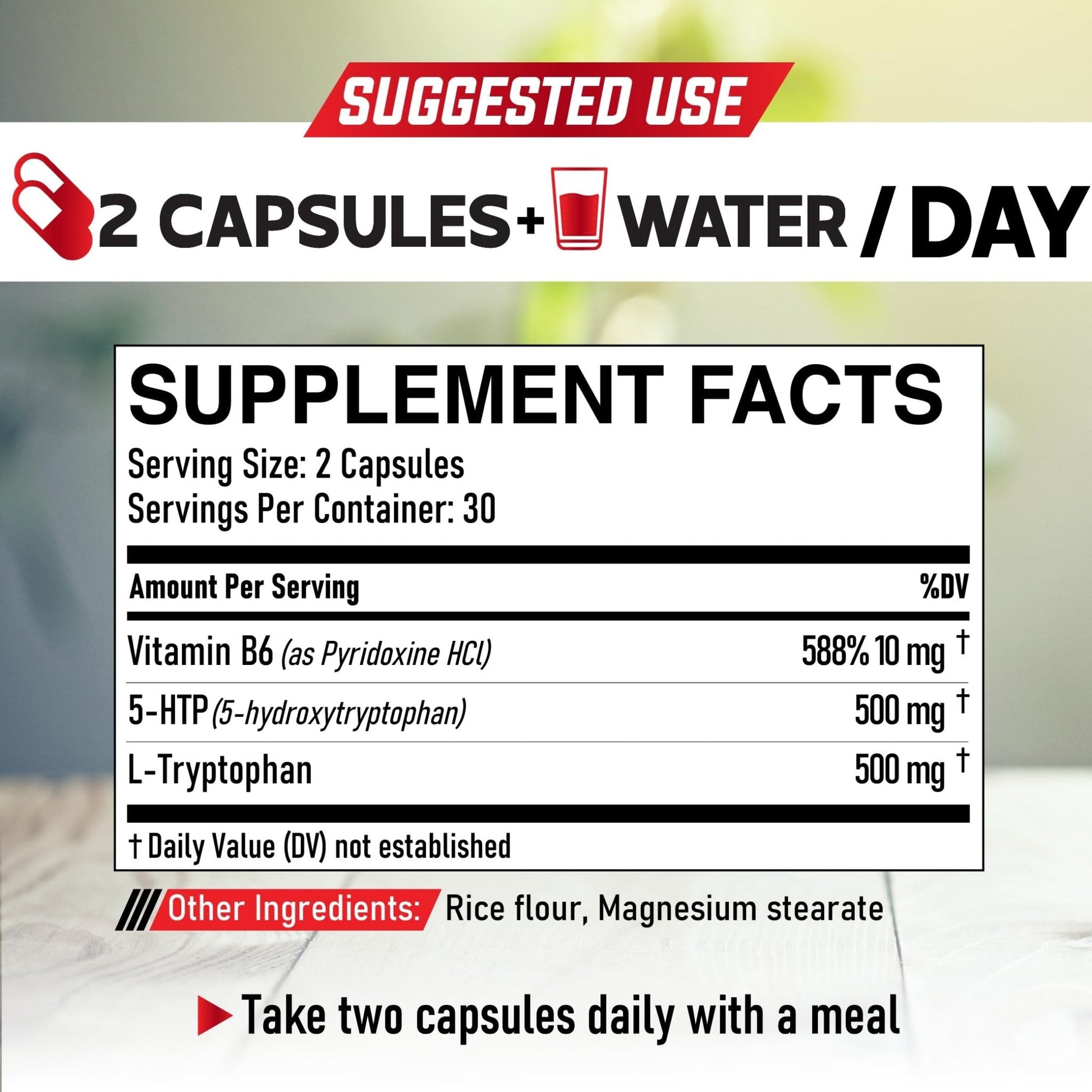 DEDICAD 5 HTP Supplement 1010mg - 60 Capsules - 3in1 Combined with Vitamin B6, L-Tryptophan - Comfortable Mood, Brain Health, Body Management & Immune System Support - Maple Wellness Supplements