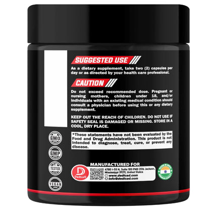 DEDICAD 5 HTP Supplement 1010mg - 60 Capsules - 3in1 Combined with Vitamin B6, L-Tryptophan - Comfortable Mood, Brain Health, Body Management & Immune System Support - Maple Wellness Supplements