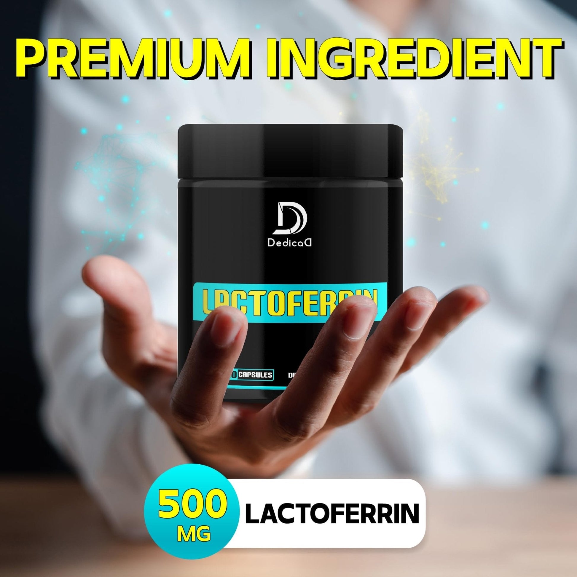 DEDICAD 500Mg Lactoferrin Supplement - 120 Capsules for 2-Month Supply - Maple Wellness Supplements