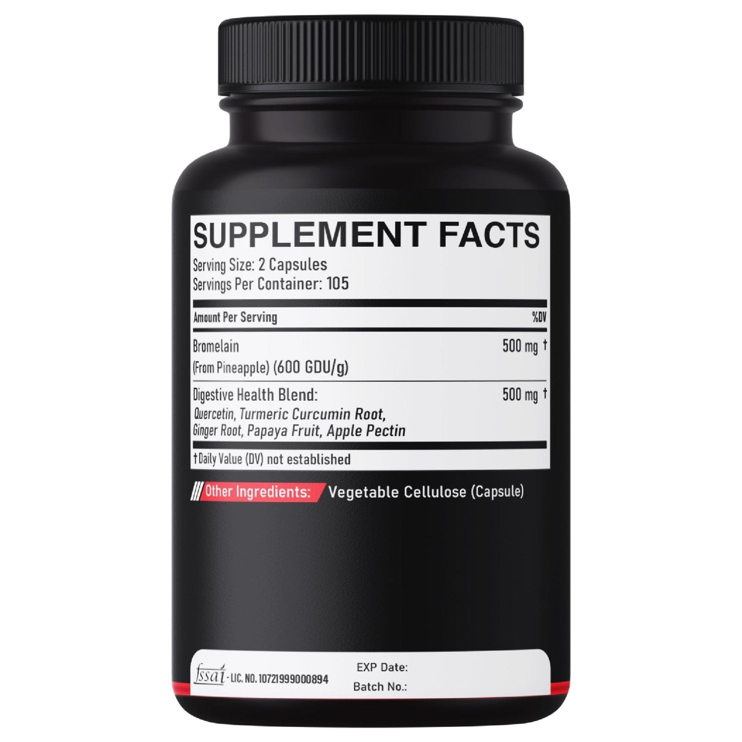 DEDICAD 6in1 Bromelain 500mg Supplement - 1000mg per Serving - 210 Capsules with Digestive Health Blend as Quercetin, Ginger, Turmeric, Papaya - Support Overall Health, Digestion & Immune System - Maple Wellness Supplements